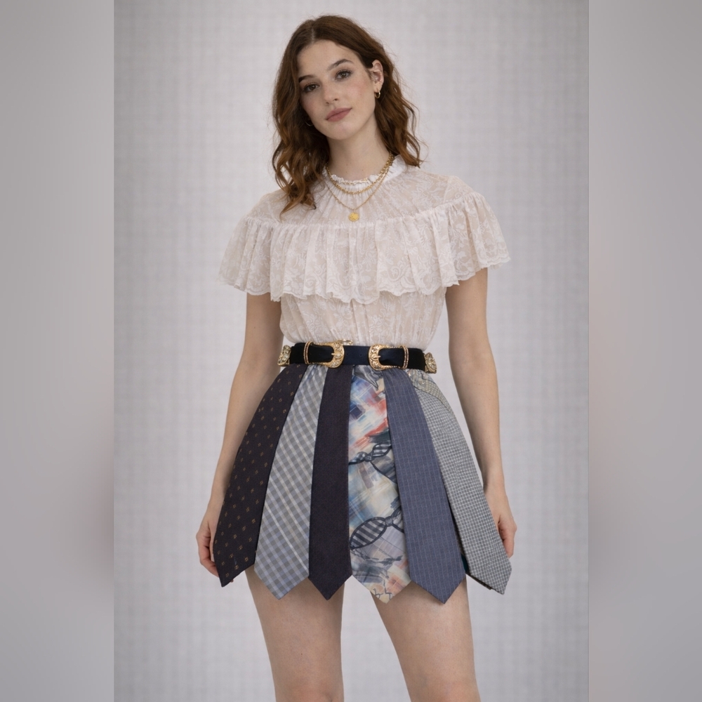 Upcycled Vintage Tie Skirt